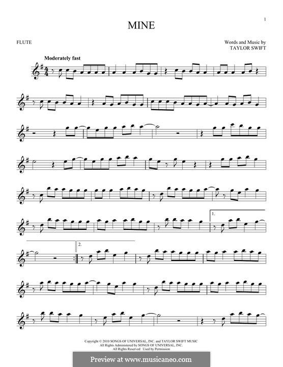 Mine: For flute by Taylor Swift