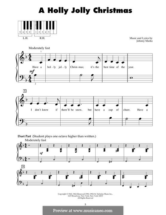 Piano version: For a single performer by Johnny Marks