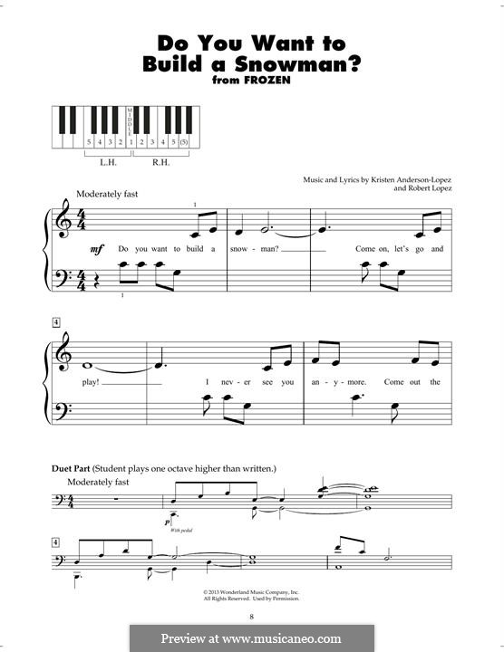 Do You Want to Build a Snowman? (from Frozen): For piano by Robert Lopez, Kristen Anderson-Lopez