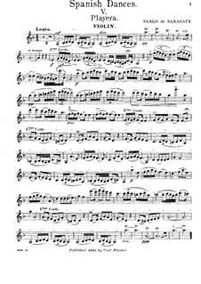 Playera and Zapateado, Op.23: For violin and piano – violin part by Pablo de Sarasate