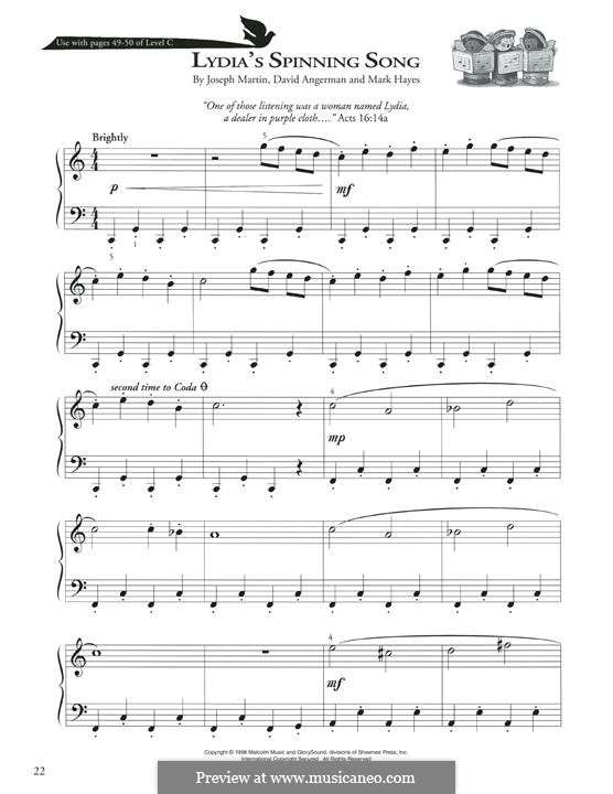 Lydia's Spinning Song by D. Angerman - sheet music on MusicaNeo