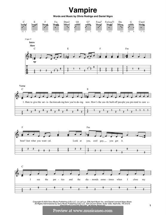 Vampire by Olivia Rodrigo - Cello - Digital Sheet Music