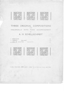 Pas de quatre. Gavotte for Cello and Piano: Pas de quatre. Gavotte for Cello and Piano by A.H. Schellschmidt