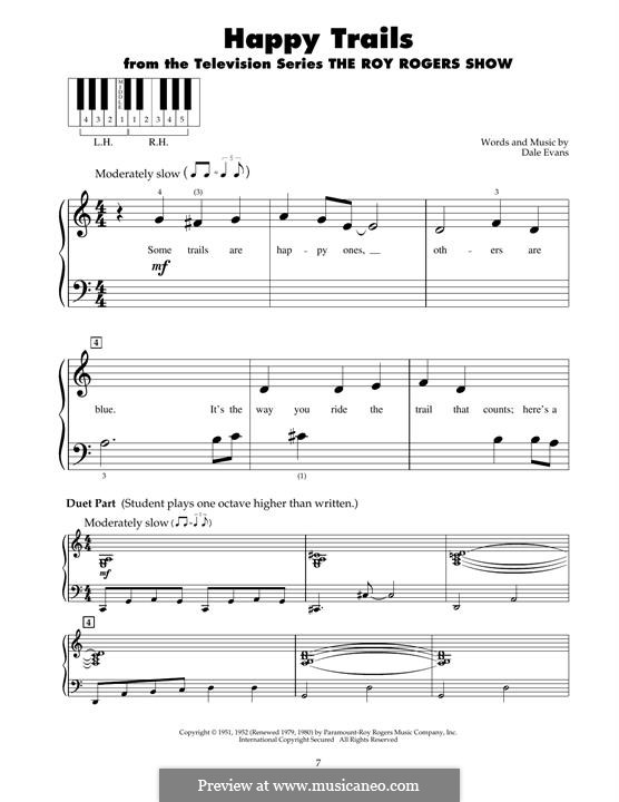 Happy Trails (from The Roy Rogers Show): For piano by Dale Evans