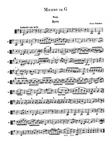 Mass No.2 in G Major, D.167: Viola part by Franz Schubert