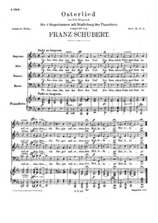 Osterlied (Easter Song), D.168a: Osterlied (Easter Song) by Franz Schubert