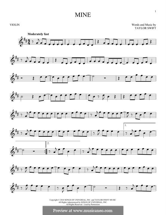 Mine: For violin by Taylor Swift