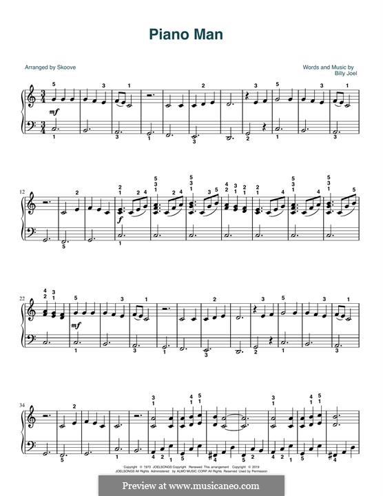 Piano Man: For piano by Billy Joel