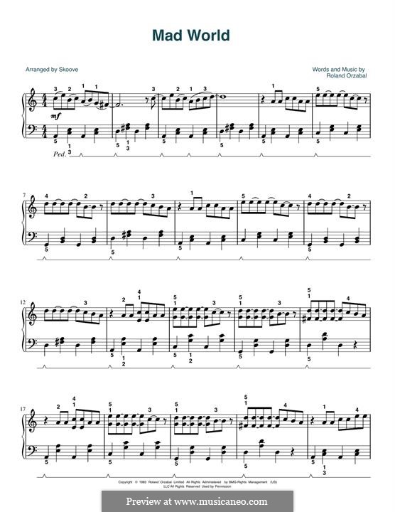 Calaméo - Mad World - Michael Andrews (feat. Gary Jules) - Sheet Music -  Free