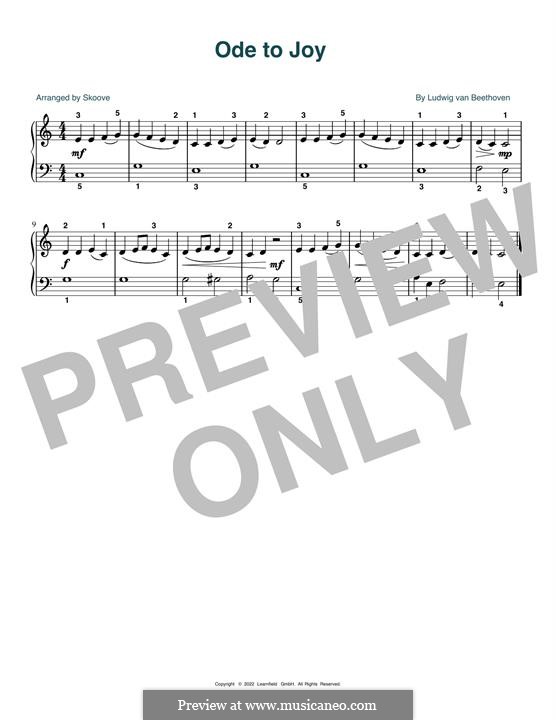 Ode to Joy, for Piano: For a single performer by Ludwig van Beethoven