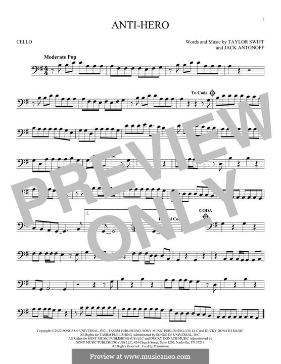 Anti-Hero (Taylor Swift): For cello by Jack Antonoff