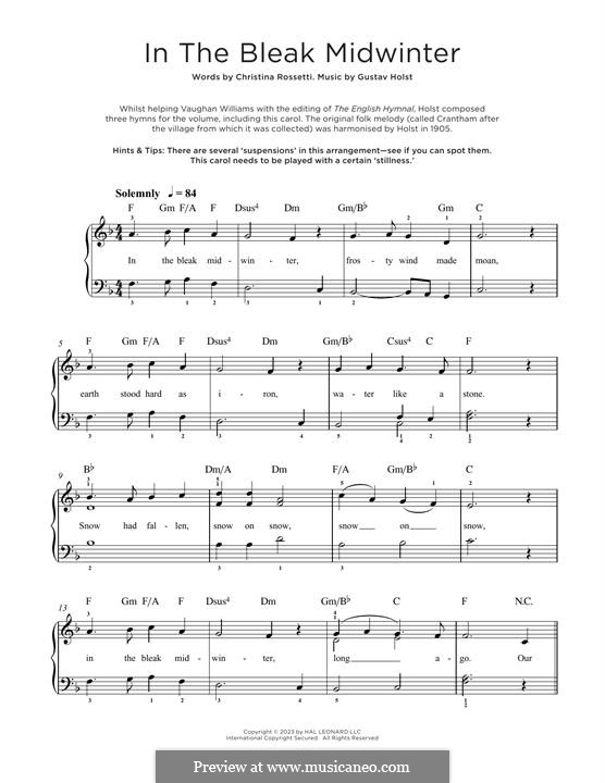 Piano version: For a single performer by Gustav Holst