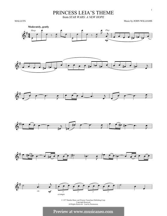 Princess Leia's Theme (from Star Wars: A New Hope): For mallets by John Williams