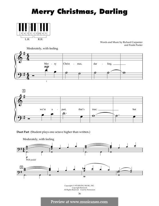 Piano version: For a single performer by Frank Pooler, Richard Carpenter