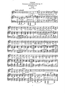 Romances and Ballades, Op.53: Piano-vocal score (German text) by Robert Schumann