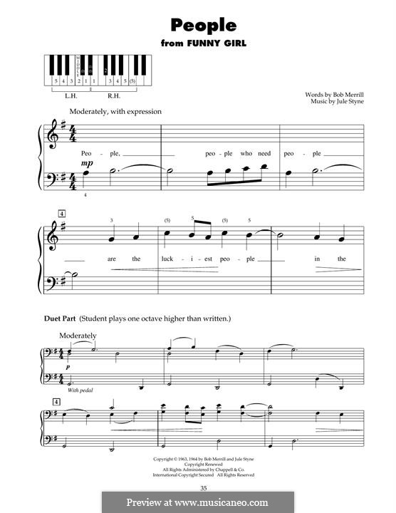 People from Funny Girl (Barbra Streisand): For piano by Jule Styne