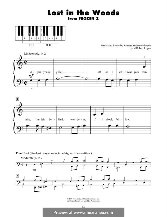 Lost in the Woods (from Disney's Frozen 2): For piano by Robert Lopez, Kristen Anderson-Lopez