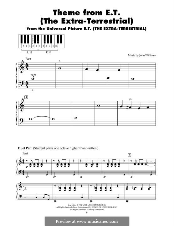 Theme from E.T. (The Extra-Terrestrial): For piano by John Williams