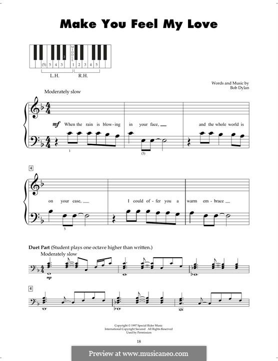 Make You Feel My Love: For piano by Bob Dylan