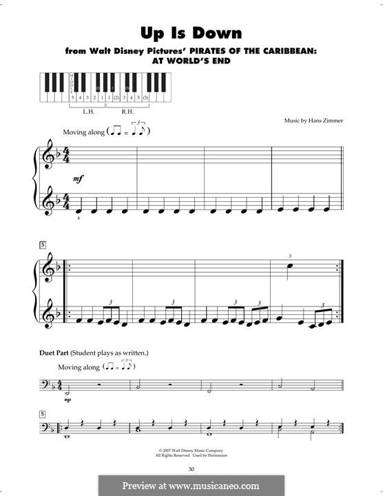 Up Is Down (from Pirates of the Caribbean: at World's End): For piano by Hans Zimmer