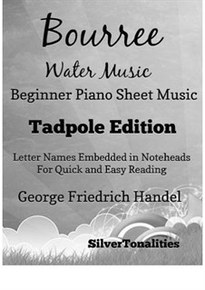 Suite No.2 in D Major, HWV 349: Bourree, for beginner piano (2nd Edition) by Georg Friedrich Händel