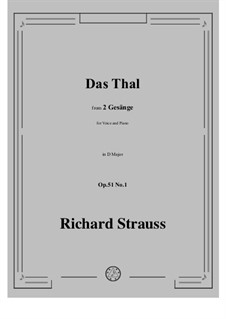 Two Songs, Op.51: No.1 Das Tal in D Major by Richard Strauss