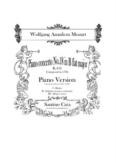 Concerto for Piano and Orchestra No.18 in B Flat Major, K.456: Arrangement for piano by Wolfgang Amadeus Mozart