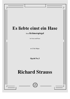 No.3 Es liebte einst ein Hase: G flat Major by Richard Strauss