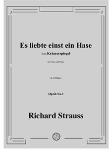No.3 Es liebte einst ein Hase: G Major by Richard Strauss