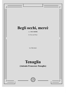 Begli occhi, mercè: E flat minor by Antonio Francesco Tenaglia
