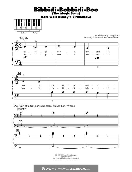 Bibbidi-Bobbidi-Boo (The Magic Song): For piano by Al Hoffman, Mack David