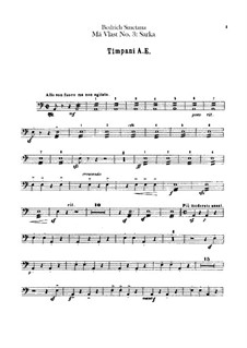 Šarka, T.113: Percussion parts by Bedřich Smetana