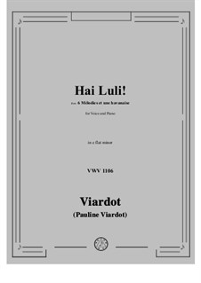 Hai luli: E flat minor by Pauline Viardot