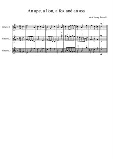An ape, a lion, a fox and an ass: An ape, a lion, a fox and an ass by Henry Purcell