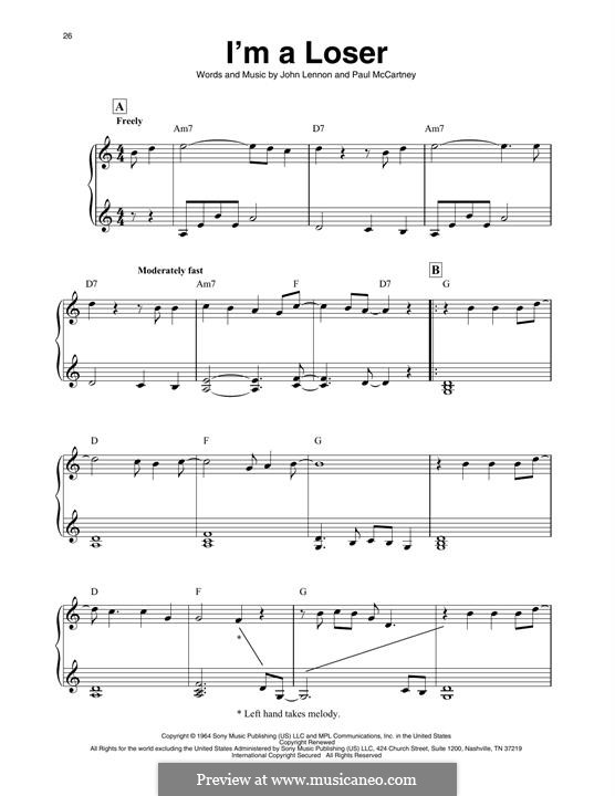 I'm a Loser (The Beatles): For harp by John Lennon, Paul McCartney