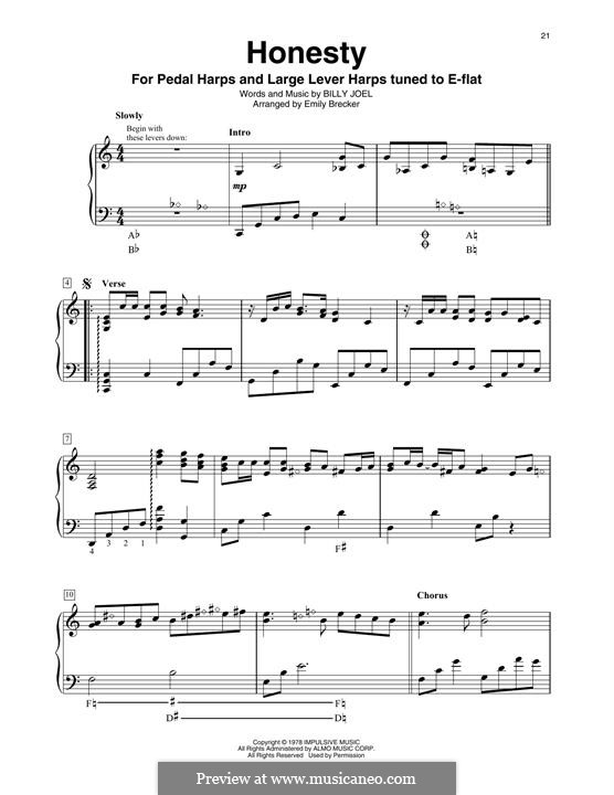 Honesty by B. Joel - sheet music on MusicaNeo