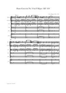 Concerto for Piano and Orchestra No.19 in F Major, K.459: Full score, parts by Wolfgang Amadeus Mozart