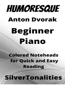 No.7 in G Flat Major: For beginner piano with colored notation by Antonín Dvořák