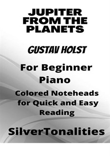 Jupiter: For easy piano with colored notation by Gustav Holst