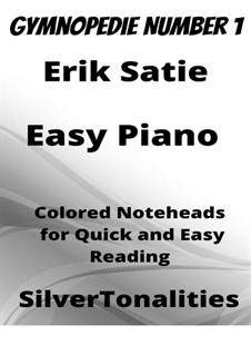 No.1: For easiest piano colored notation by Erik Satie