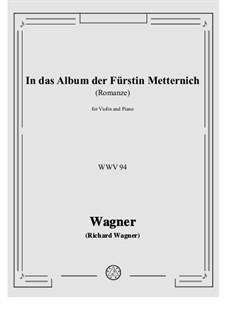 Album Leaf (Romance), WWV 94: For violin and piano by Richard Wagner
