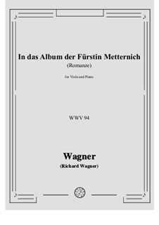 Album Leaf (Romance), WWV 94: For viola and piano by Richard Wagner