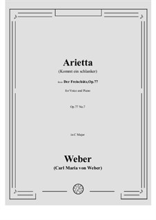 Act II, No.7 Arietta of Aennchen: For voice and piano by Carl Maria von Weber