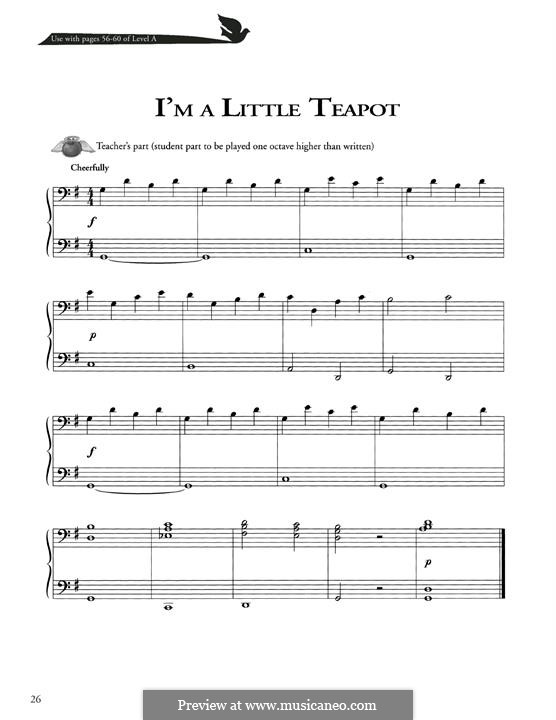 I'm a Little Teapot: For piano by folklore