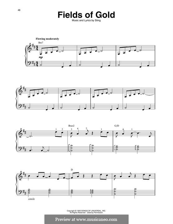 Fields of Gold: For harp by Sting