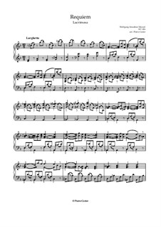 Lacrimosa: For piano by Wolfgang Amadeus Mozart