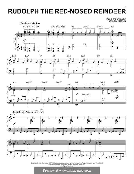Rudolph the Red-Nosed Reindeer (Piano version): Boogie Woogie version by Johnny Marks