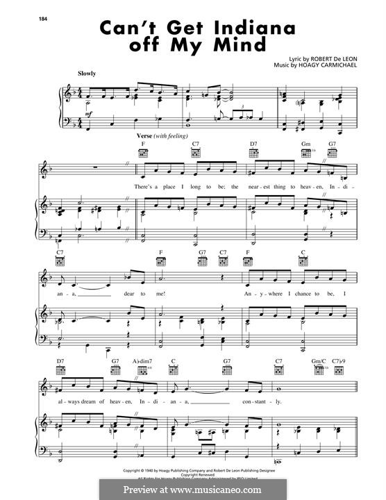 Can't Get Indiana Off My Mind: Can't Get Indiana Off My Mind by Hoagy Carmichael