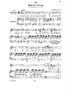 Mignon's Song (Chant de Mignon), D.321: Piano-vocal score by Franz Schubert