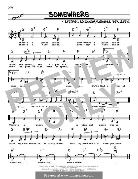 Somewhere (from West Side Story): Low Voice by Leonard Bernstein